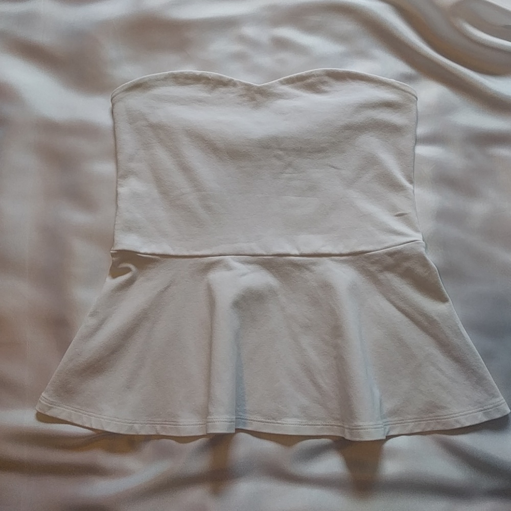 EXPRESS Strapless Peplum Top